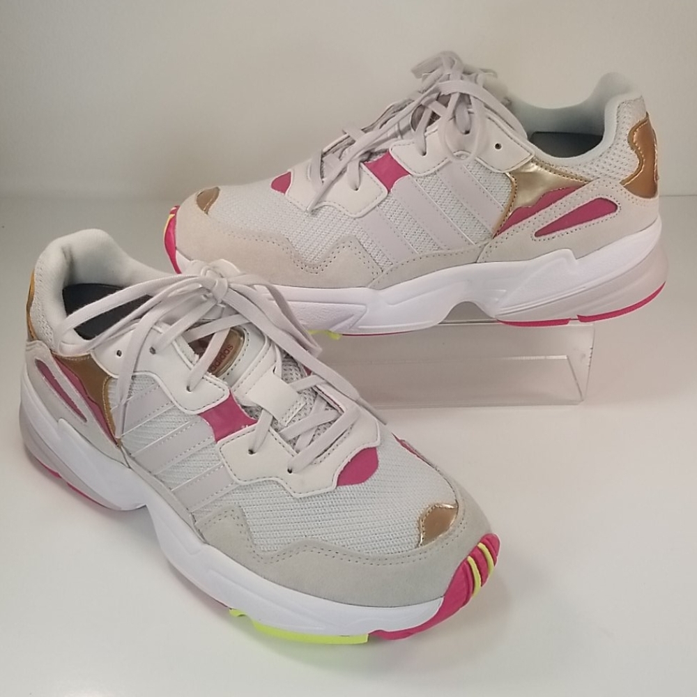 Adidas Originals Yung-96 J White & Pink Sneakers Womens 7½ Youth 6